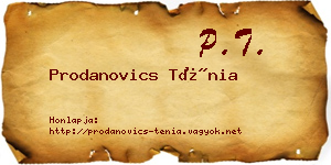 Prodanovics Ténia névjegykártya